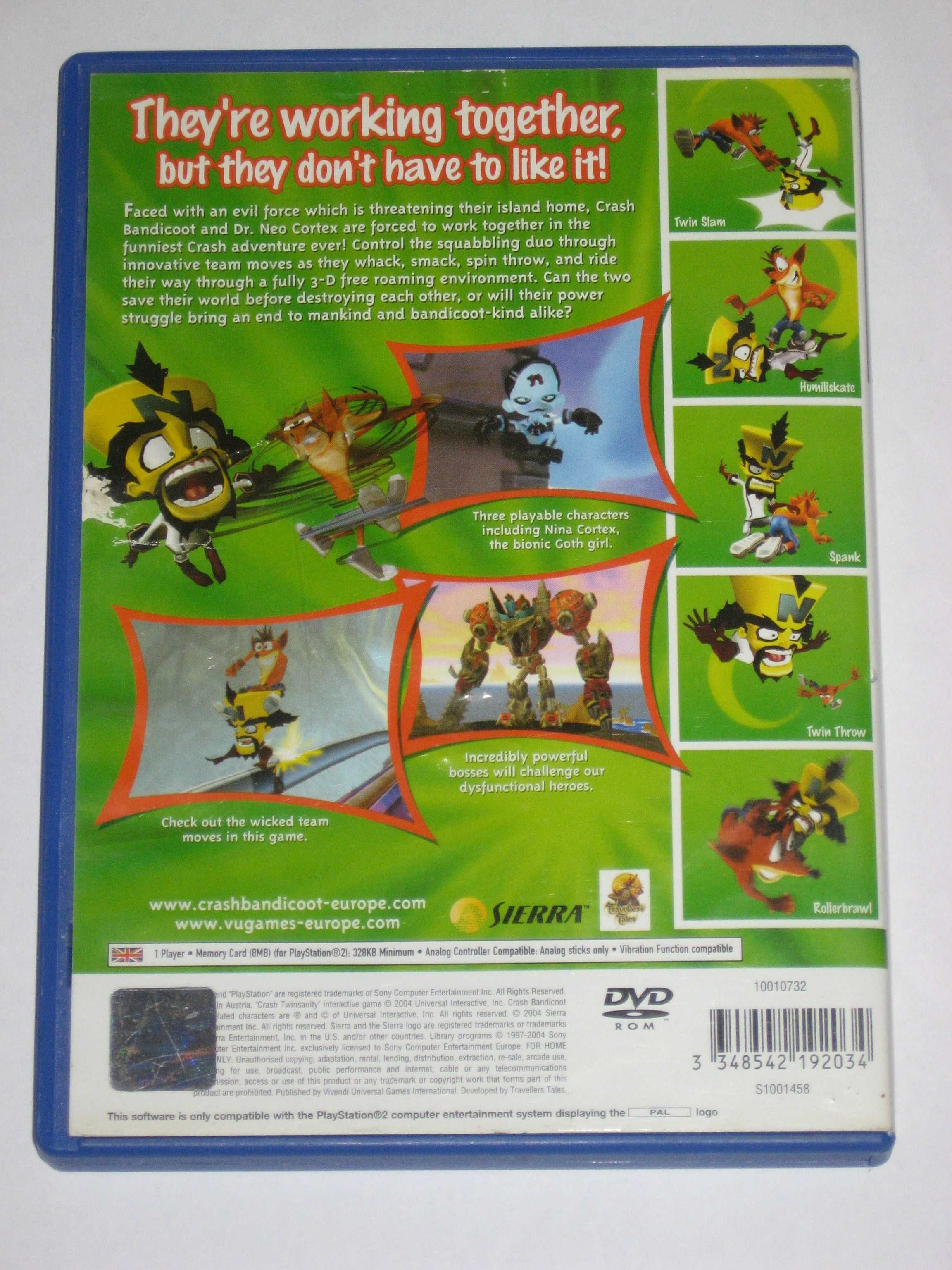 Gra Crash Twinsanity PS2 3xA BDB!! Play Station 2!