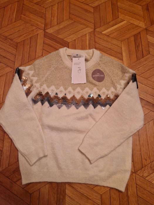 NOWY sweter dziewczęcy (świateczny)H&M 110/116