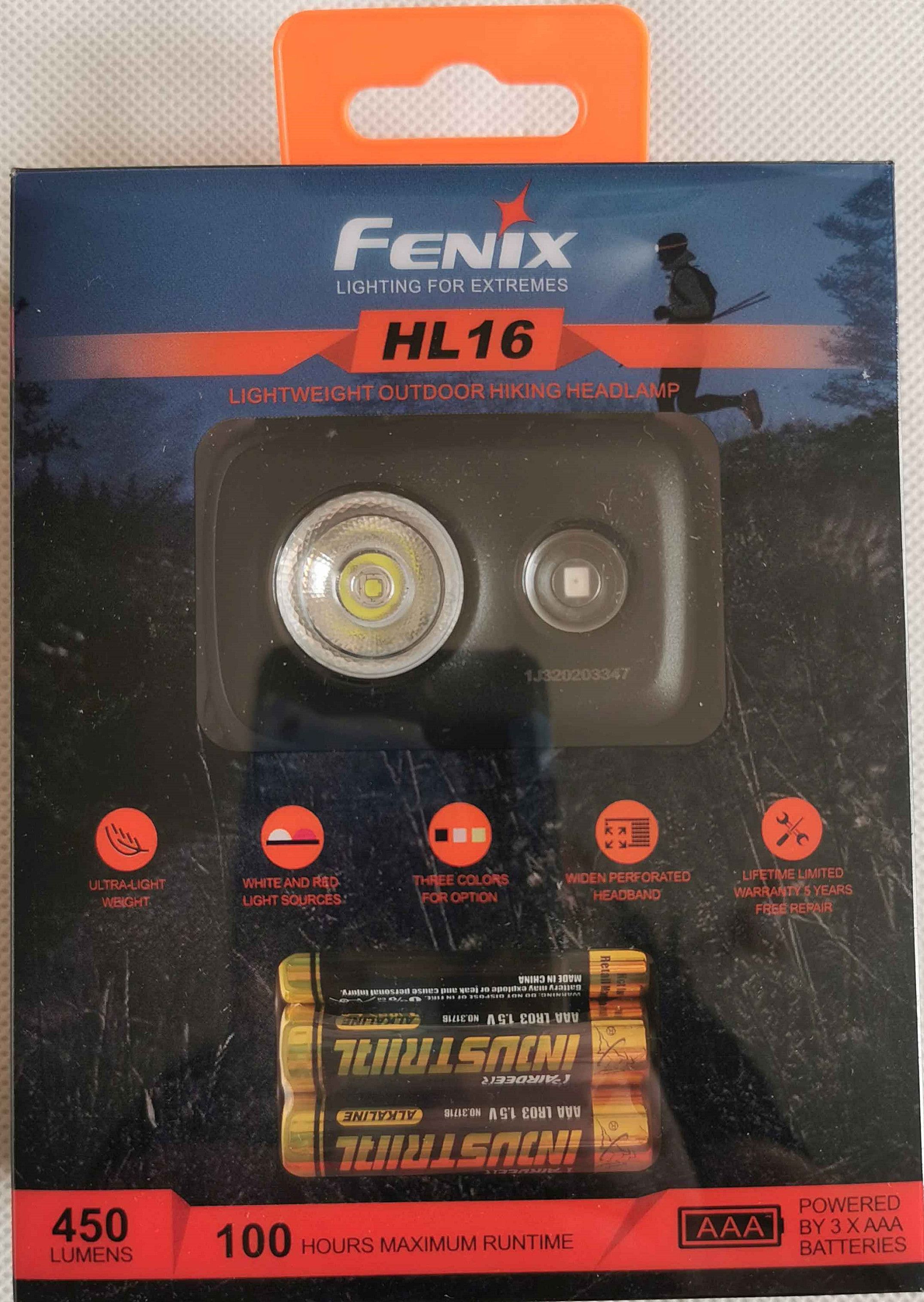 FENIX HL16 Latarka Czołówka na Baterie AAA  / 97g BOX Oryginał