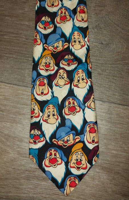 Краватка галстук шовк гноми дісней вінтажна