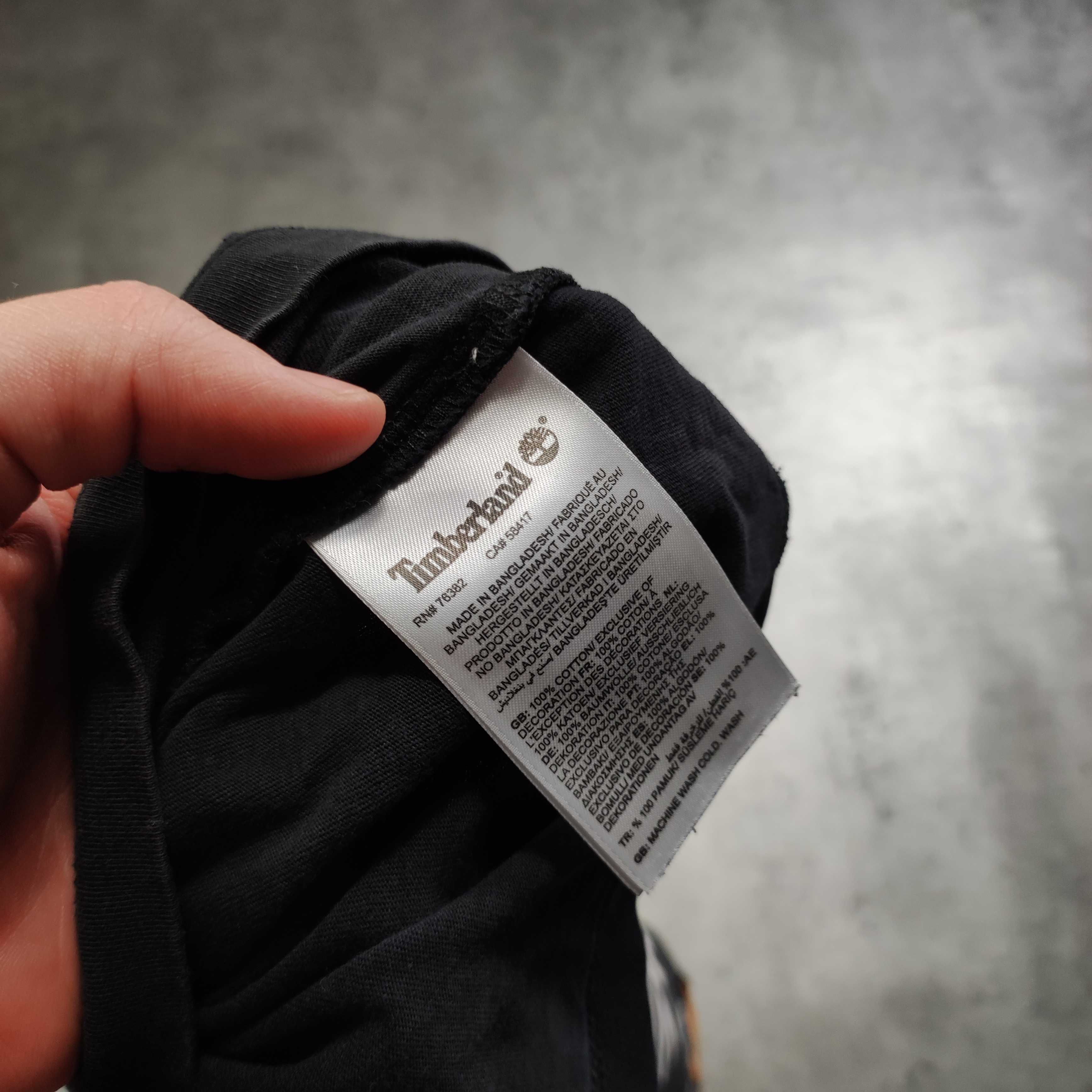 MĘSKA Granatowa Koszulka Duże Logo Trekking Góry Timberland Casual