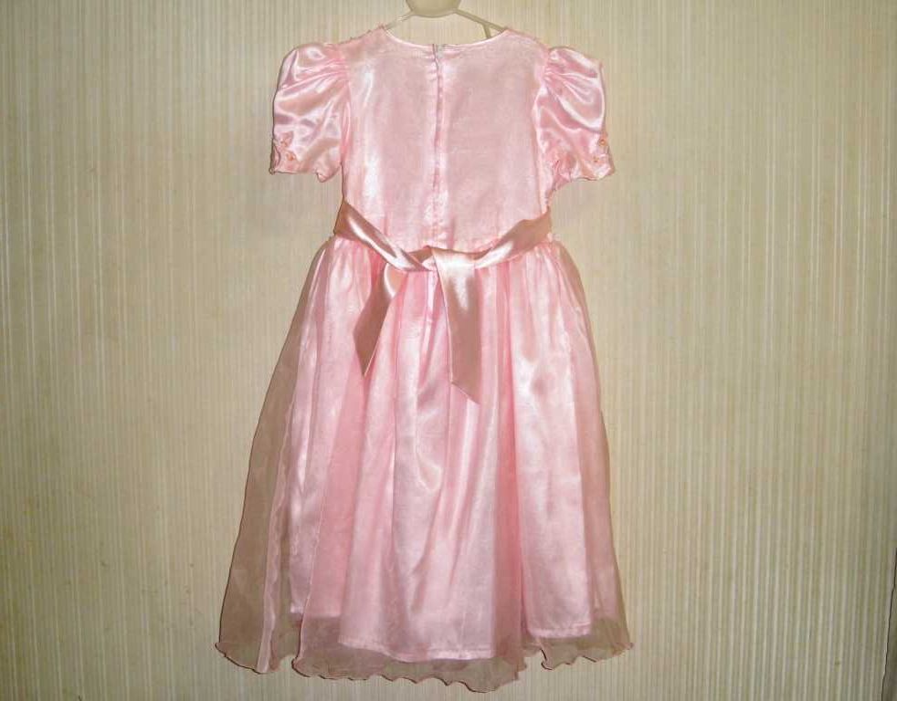 Розовое детское бальное пышное нарядное платье р 6-7 116-122