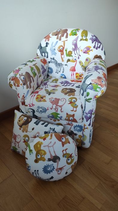 Poltrona criança sofá desenhos animados como.novo