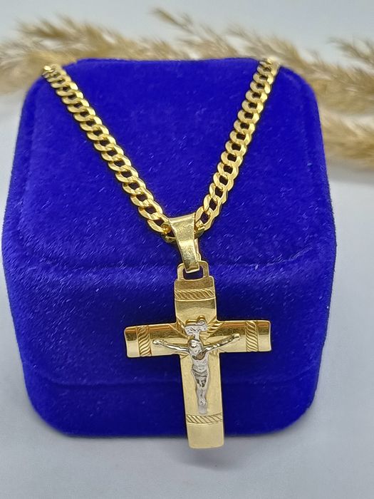 Klasyczny krzyżyk zawieszka ze złota, złoto pr 585