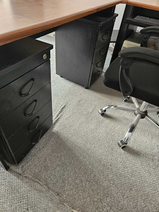 Biurko narożne +szafka+2xcargo z szufladkami