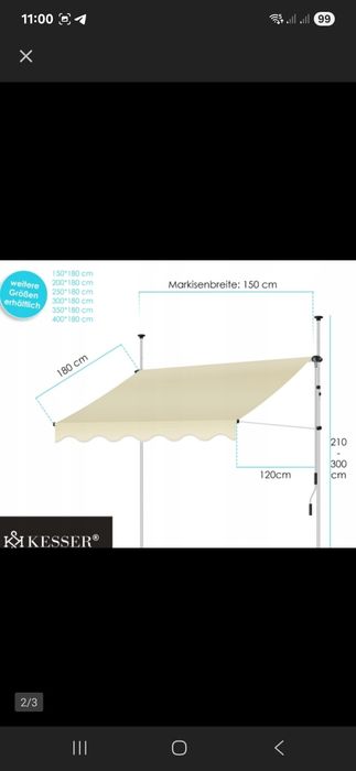 Markiza Balkonowa tarasowa