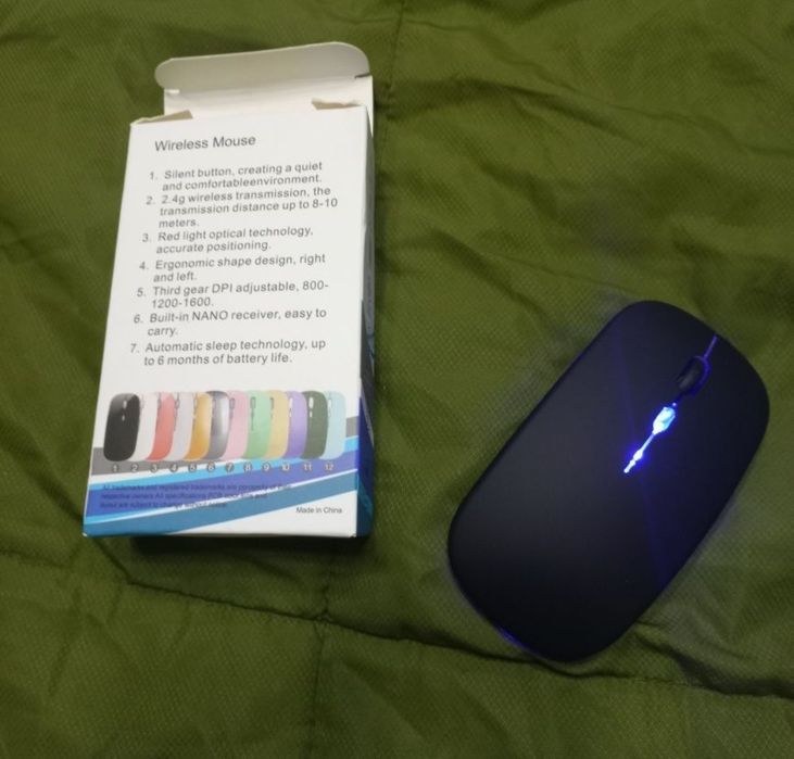Акумуляторная мышь игровая, безпроводная, безшумная, 2.4 ггц, Bluetoot