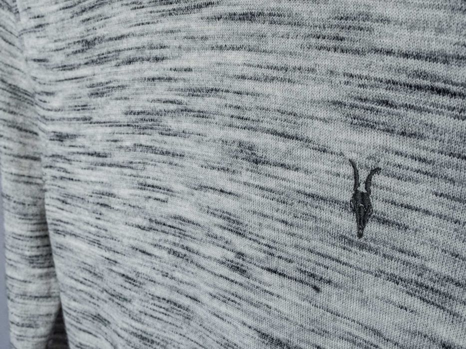 Allsaints, 100% wełna merino, longsleeve, jasnoszary, rozmiar S/M.