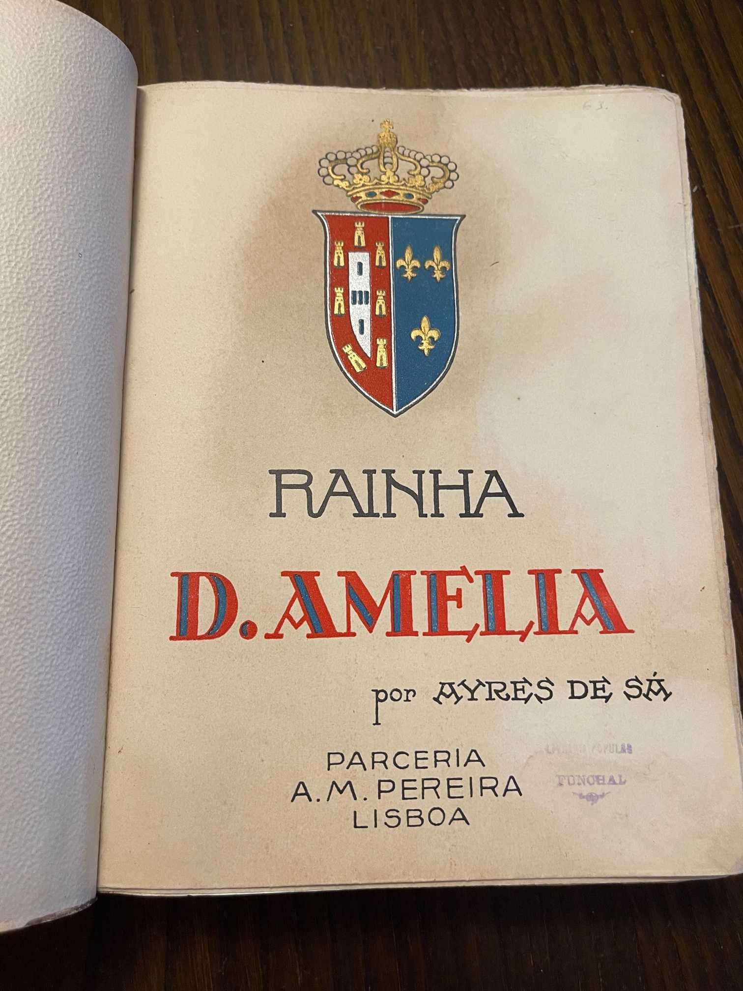 Livro antigo de 1928 - RAINHA D. AMELIA