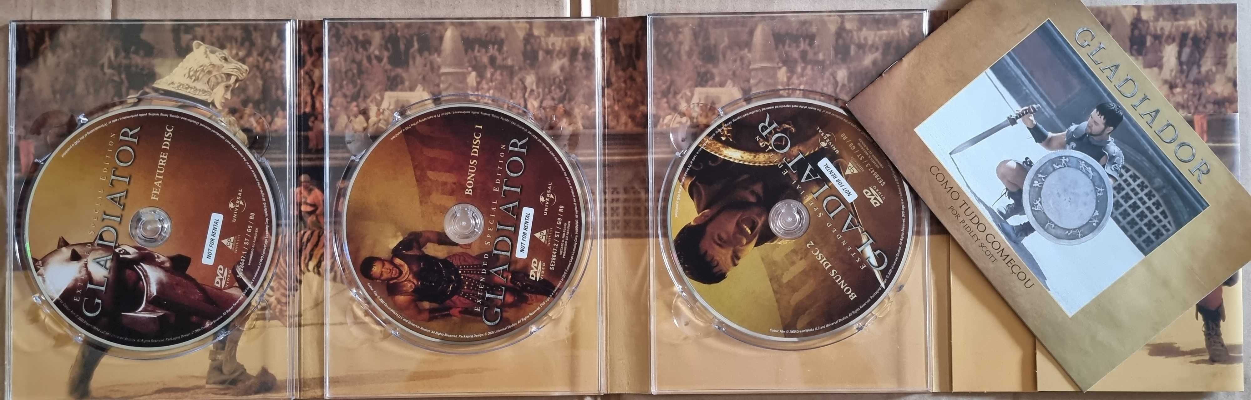 Gladiador - versão extensa, 3 DVDs, Oscar melhor filme 2000, digipack