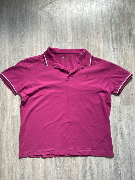 Różowa koszulka Polo z krótkim rękawkiem unisex męska LIFE’S rozmiar L
