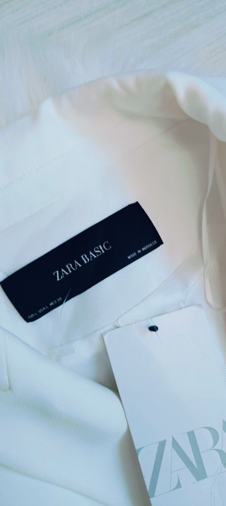 Zara biały żakiet blezer marynarka sukienka
