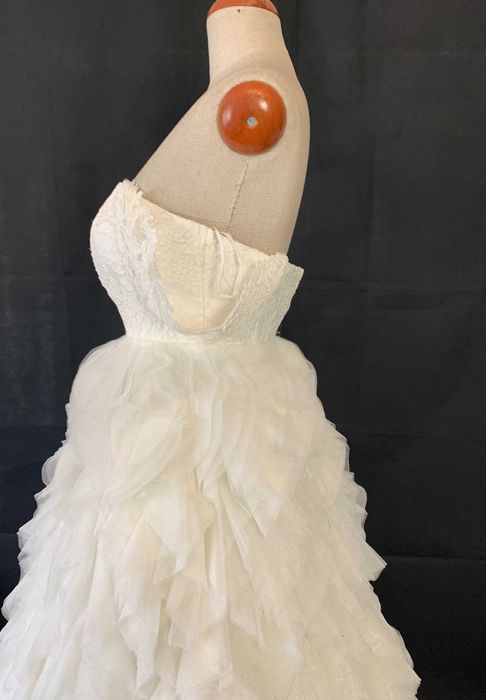 Nowa Suknia ślubna 36 S ivory falbany styl hiszpański księżniczka tiul