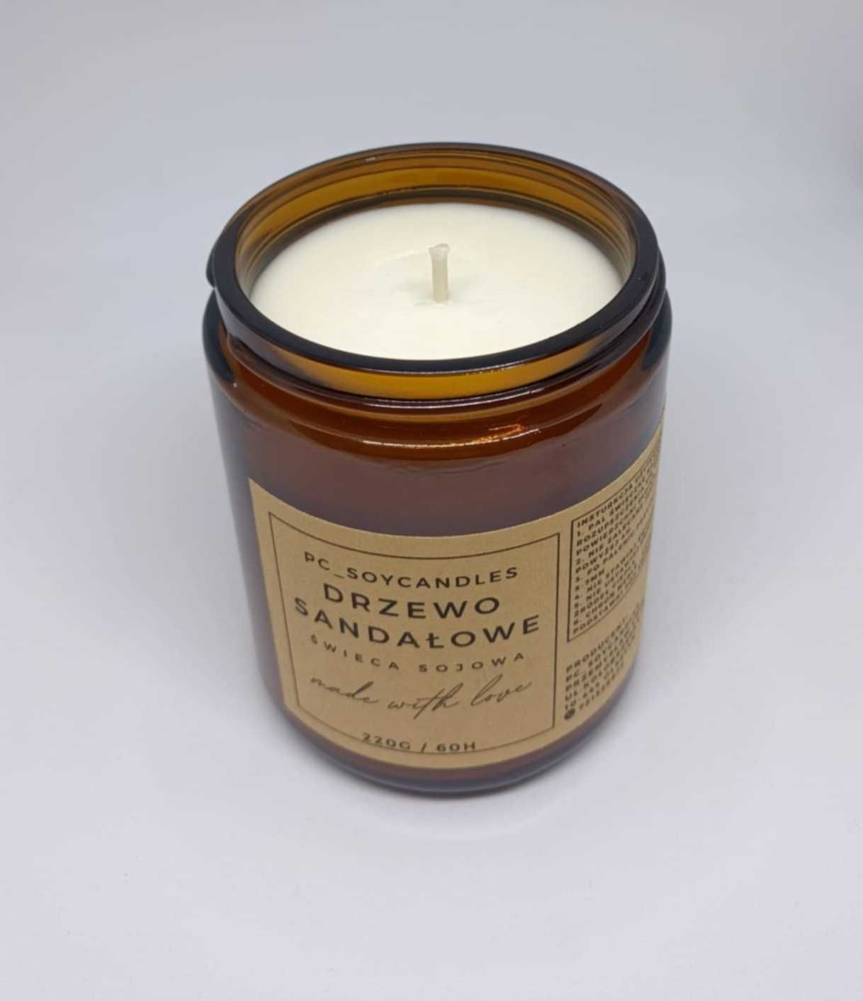 Świeca Sojowa Zapachowa Drzewo Sandałowe 250ml 60h