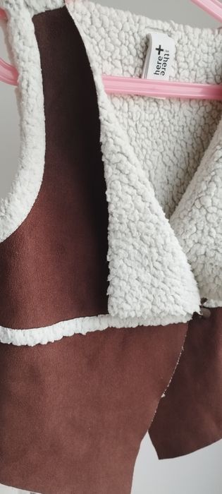 Kamizelka na zimę "zamsz baranek" 146 na 152