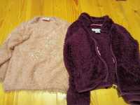 Włochaty sweterek i bluza rozmiar 110