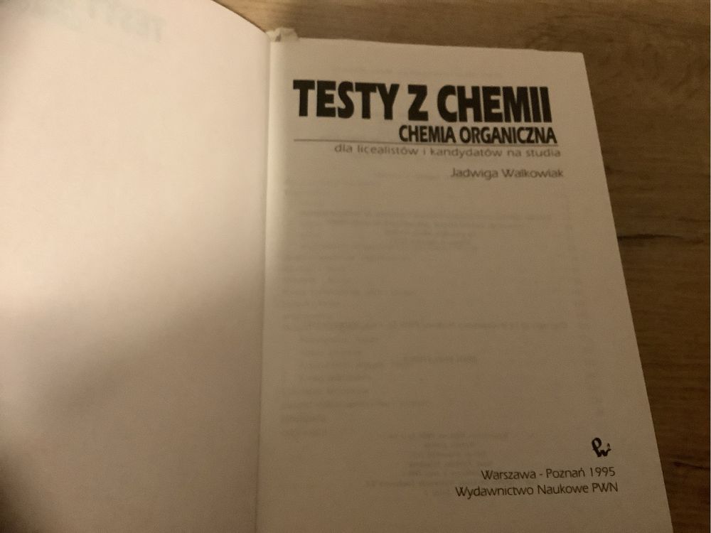 Testy z chemii III walkowiak dla licealistow i kandydatow  na studia