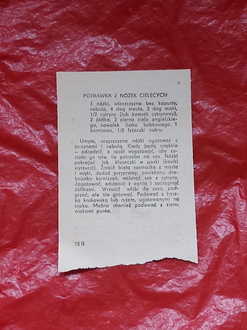 Stara karta z kalendarza 1985r PRL