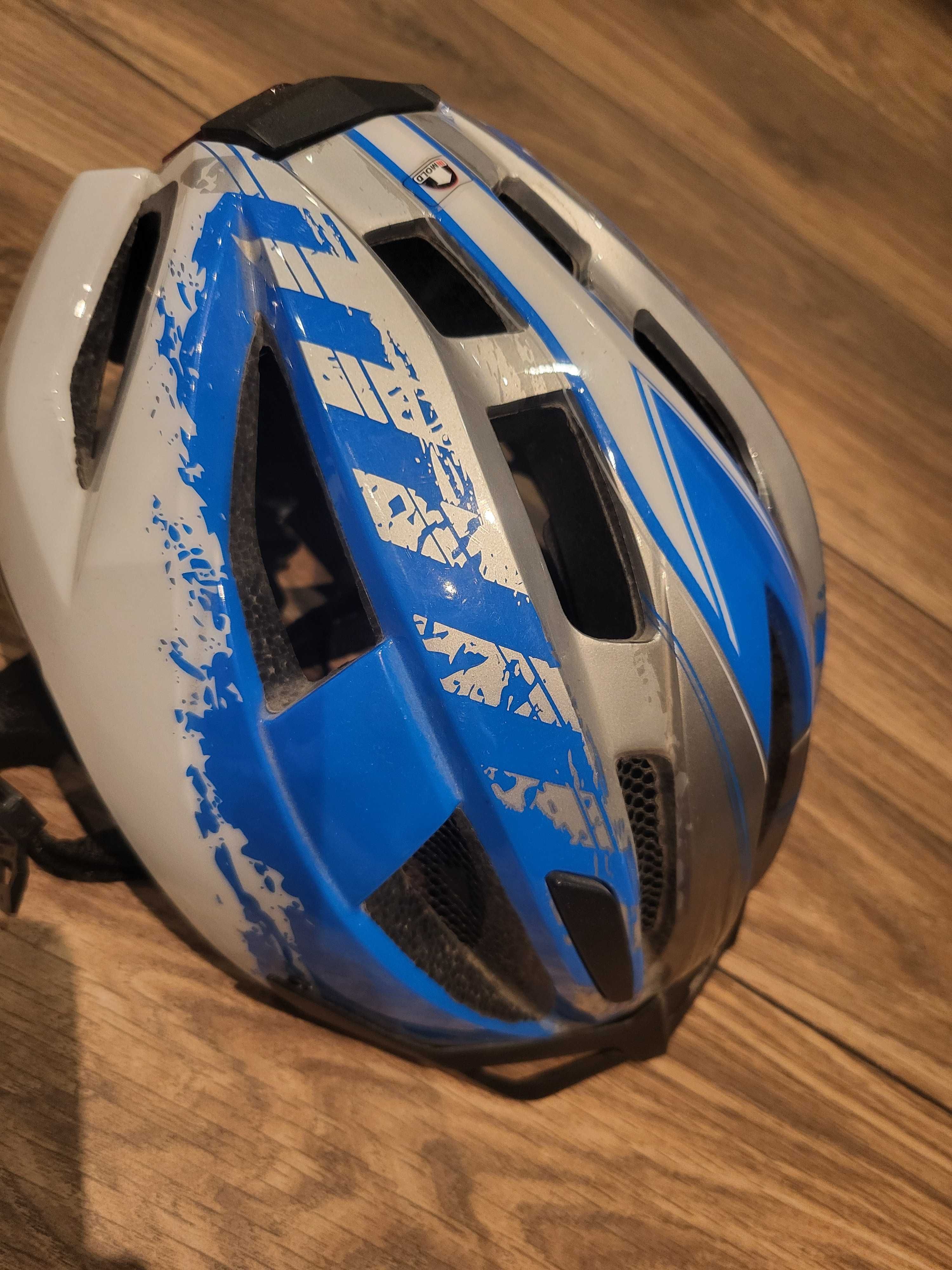 Kask rowerowy chłopięcy regulowany z lampką 49-54