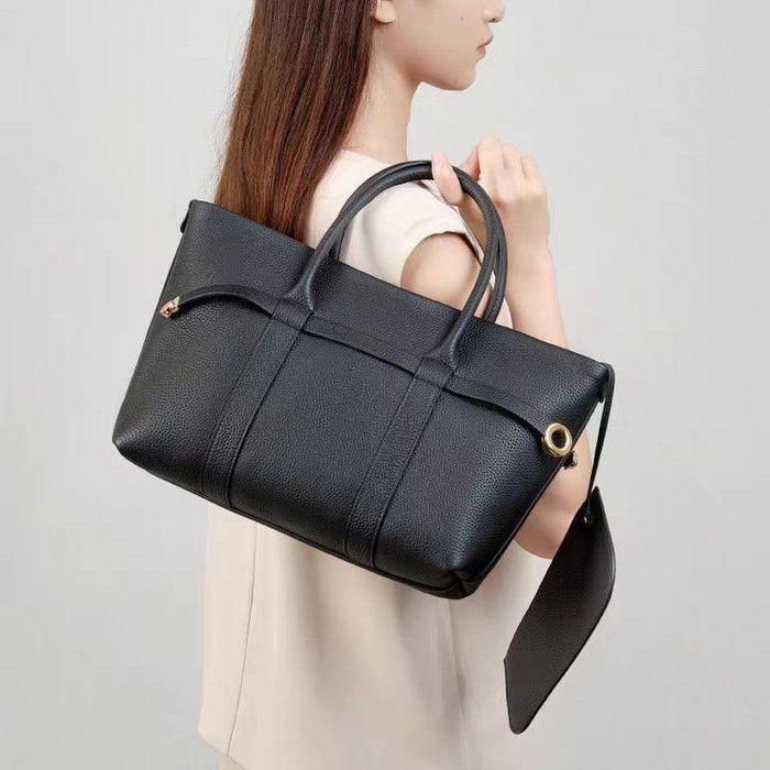 Сумка чорна брендова з натуральної шкіри Loro Piana