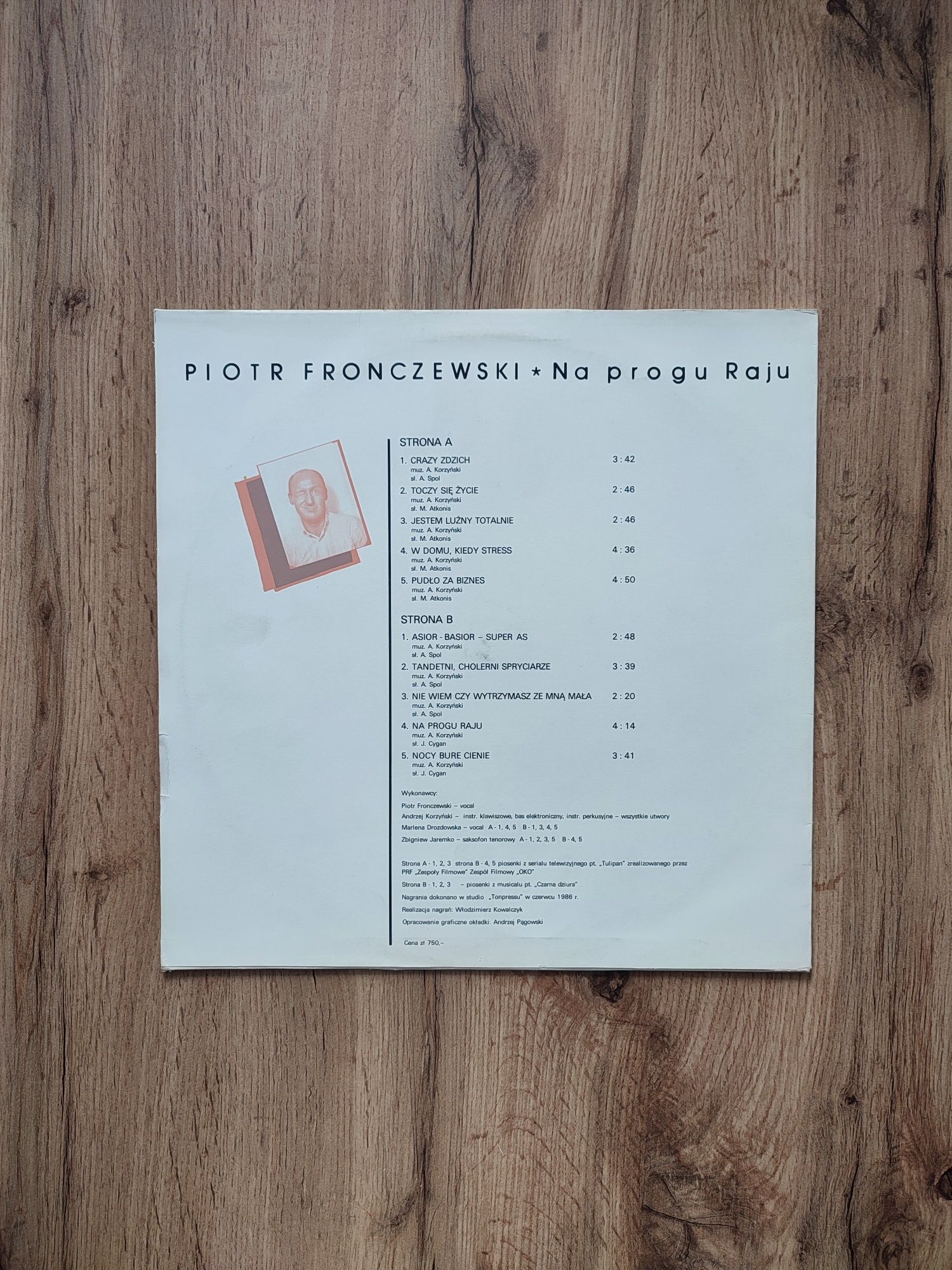 Piotr Fronczewski – Na progu raju (LP, 1989)