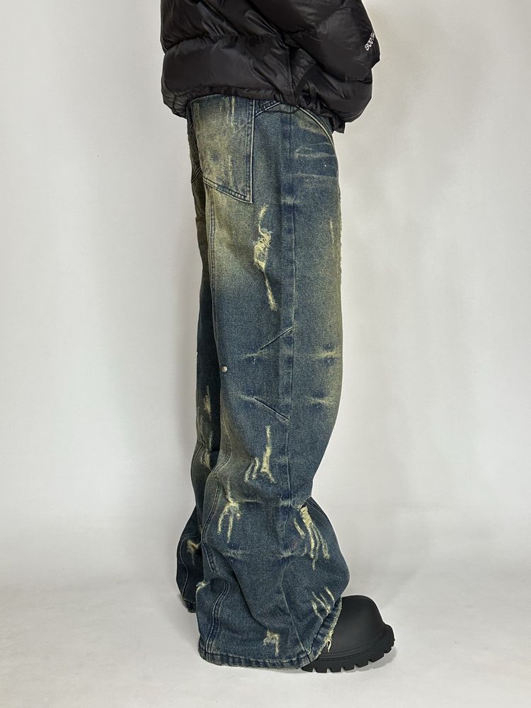 NFS NO FAITH STUDIOS baggy faded jeans distressed archive opium джинсы