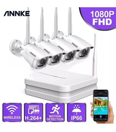 ANNKE zestaw 4 kamer monitoringu FHD 1080P +rejestrator, złącze HDMI