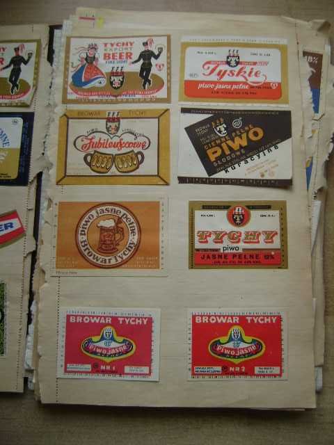 Starocie z PRL Etykiety piwne do wyboru Zestaw 62 sztuki z Tych z PRL