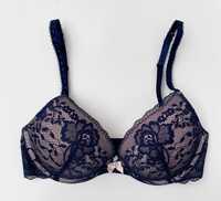 Biustonosz Granatowy Hunkemoller 75C Koronkowy Push Up