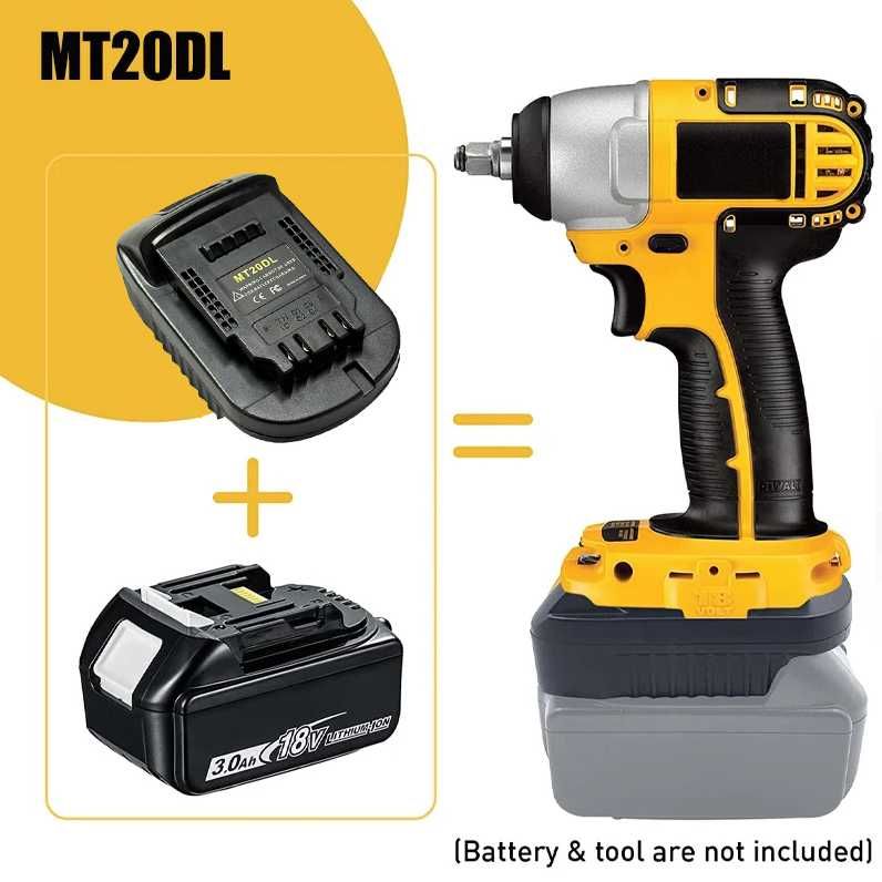 Адаптер MT20DL для аккумуляторов Makita 18В с инструментами DeWALT 20В