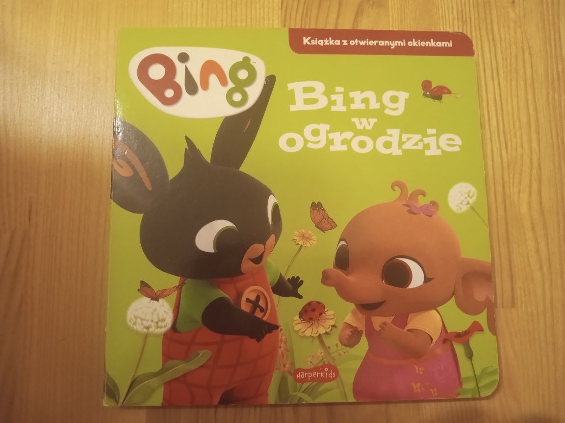 Bing w ogrodzie. Książka dla dzieci z otwieranymi okienkami.