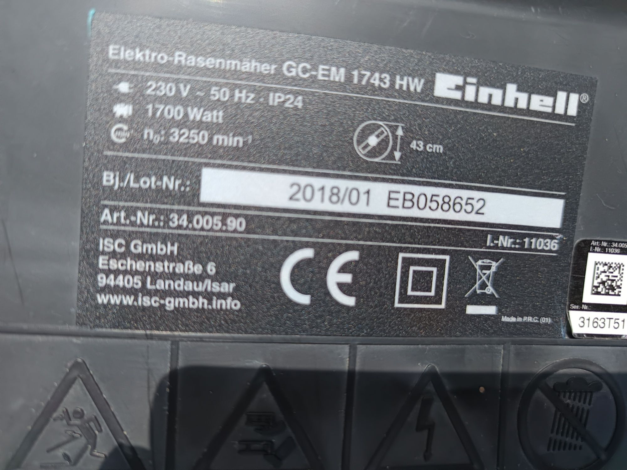 Kosiarka elektryczna Einhell GC-EM1743