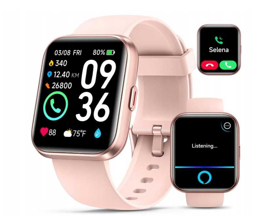 SMARTWATCH QUICAN ID208 plus różowy Alexa wykonywanie połączeń  IOS