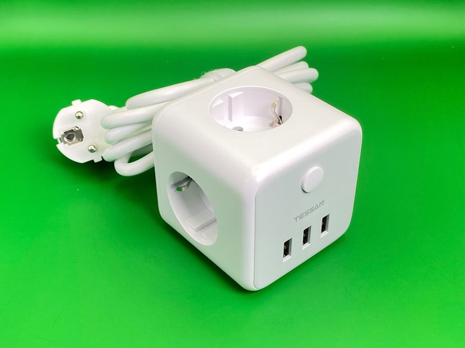 TESSAN Listwa Zasilająca z wyłącznikiem Cube 3x230V, 3x USB. Nowa