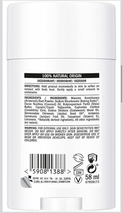 Schmidts Naturalny dezodorant w sztyfcie  cedr i jałowiec - 75 g