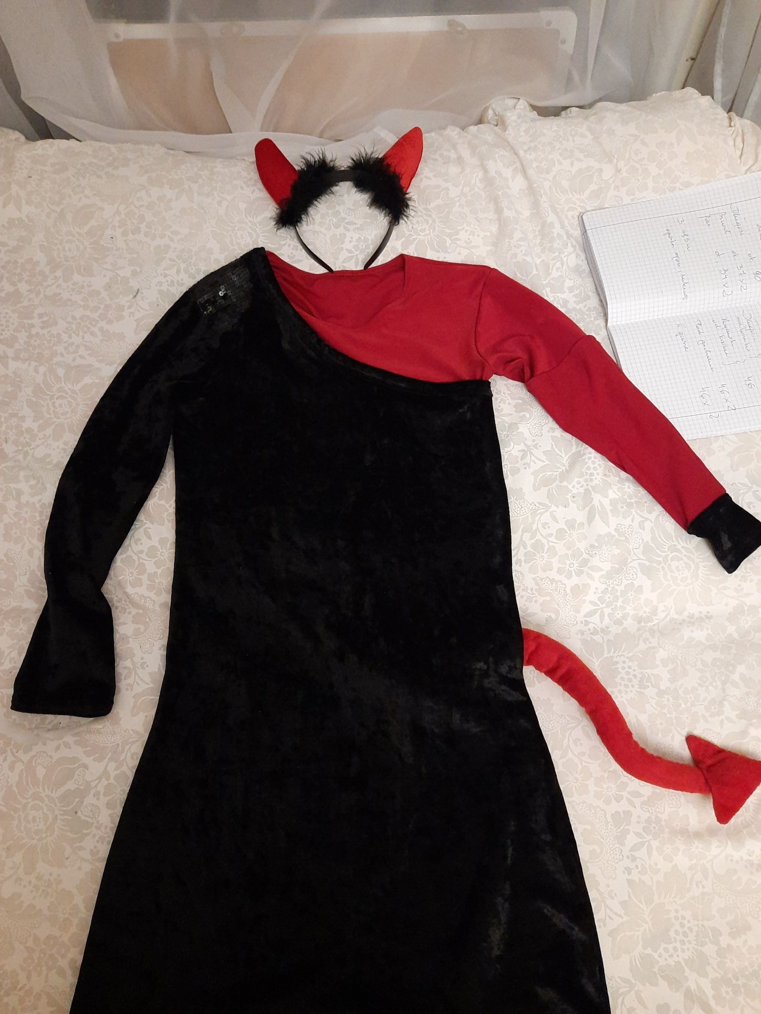 Strój przebranie kostium 3 części diabliczka diabełek