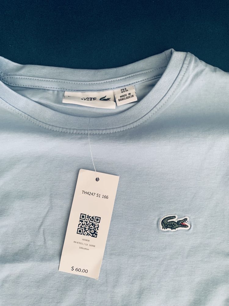 T-shirt Lacoste r XL Błękitny