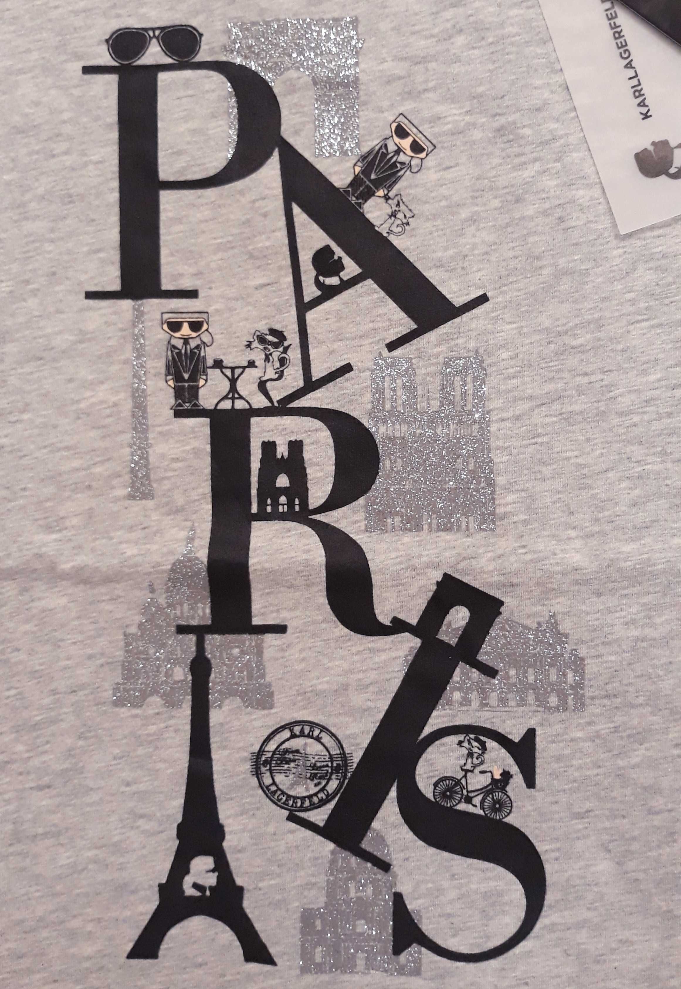 KARL LAGERFELD Oryginalny Damski T-Shirt Koszulka Bluzka Choupette Kot