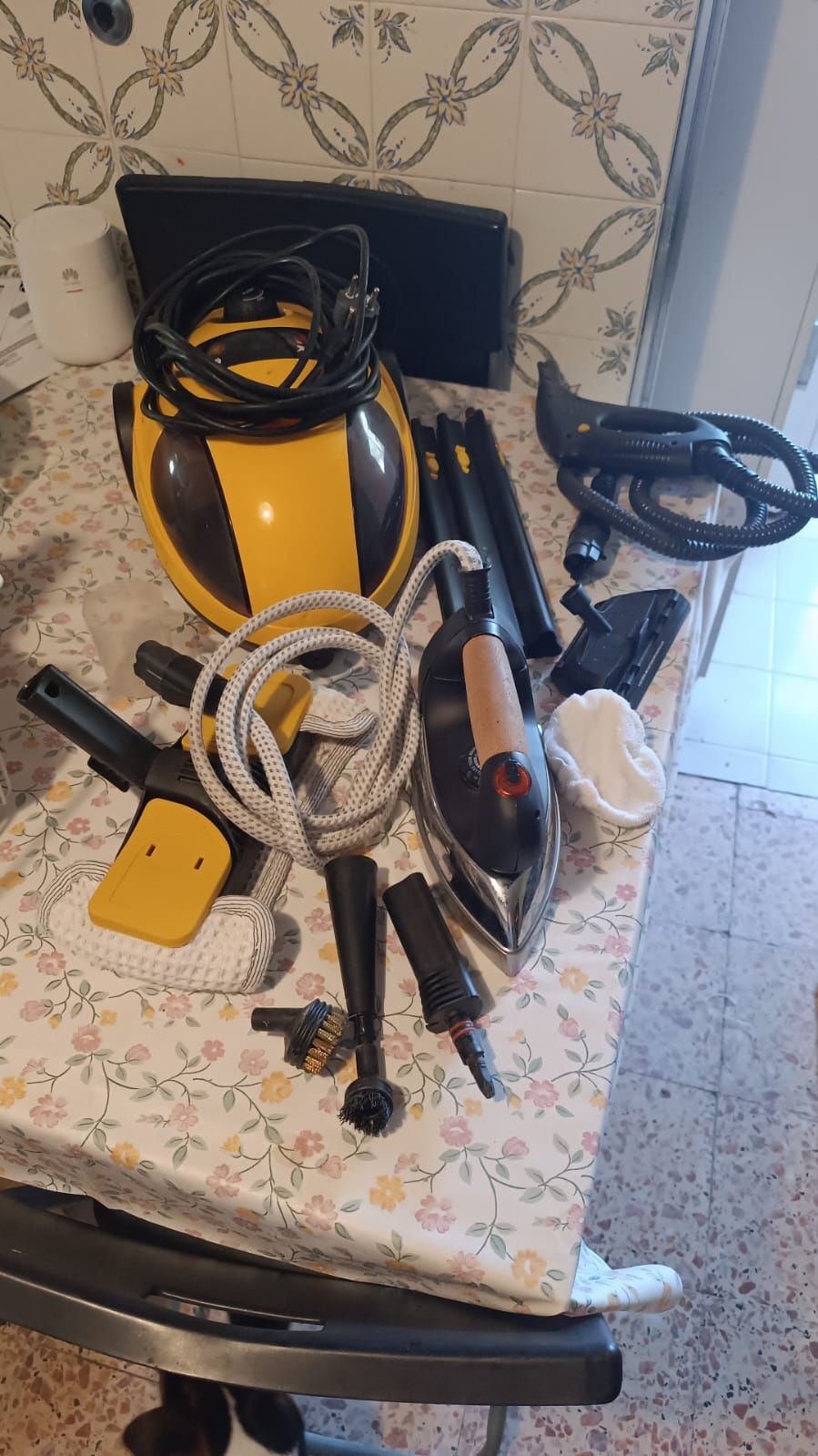 Vaporeta com ferro e aspirador
