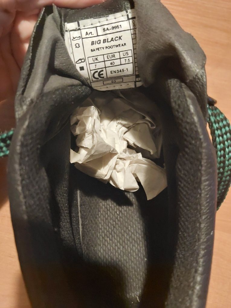Buty robocze rozm 40 nowe BHP metalowe noski