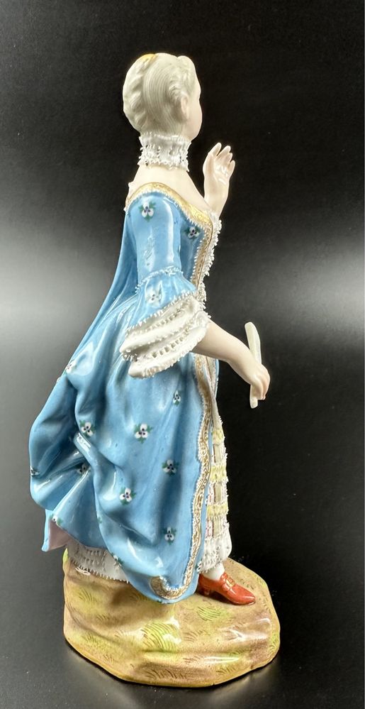 Figurka Dama z wachlarzem 1850 - 1924 Misnia Meissen