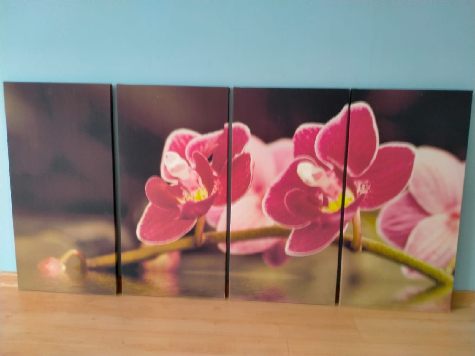 Obraz tryptyk z czterech części orchidea