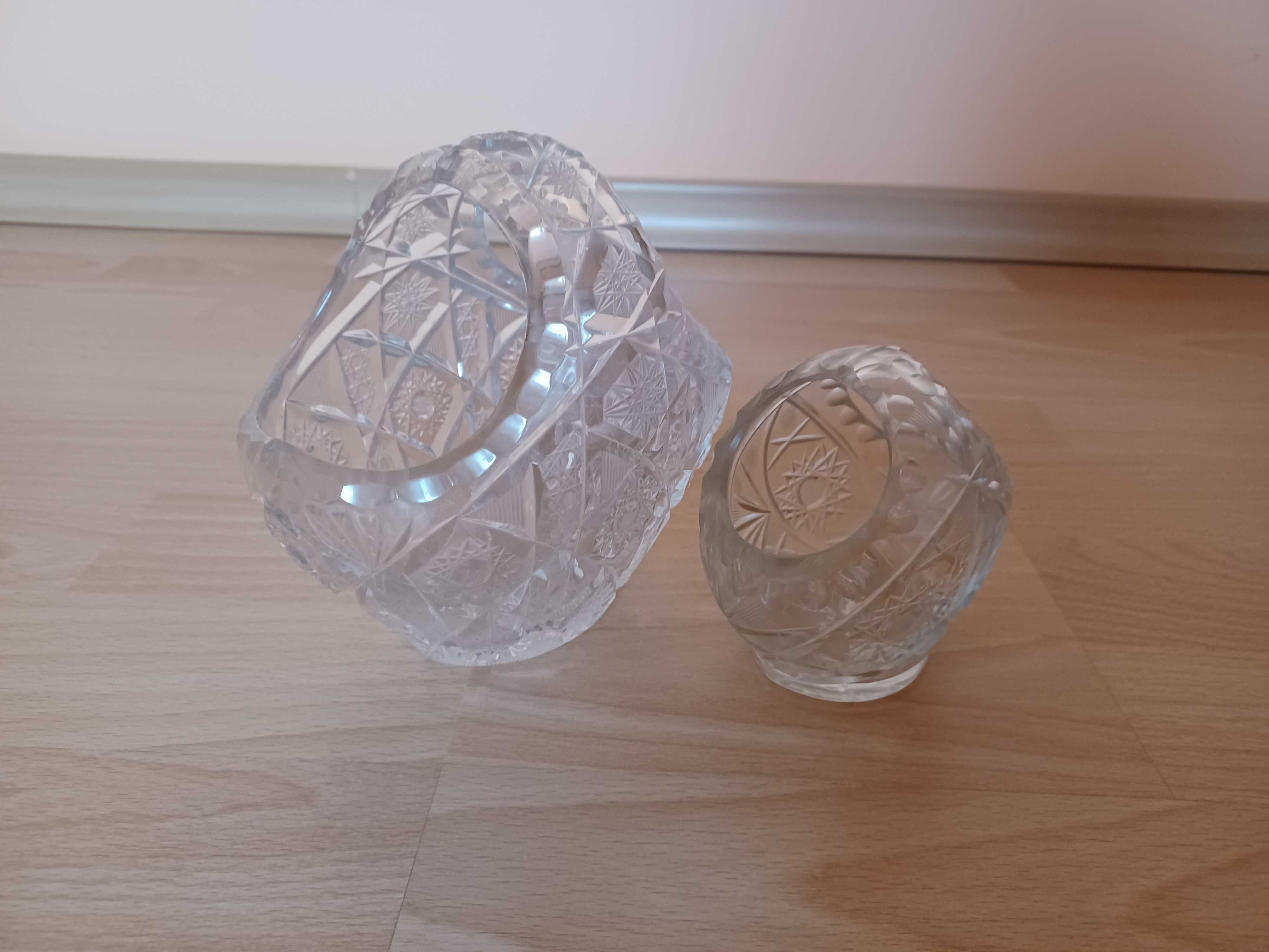Dwa wazony koszyki kryształowe