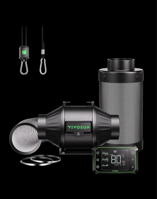 Zestaw VIVOSUN smart Air filtration wentylator liniowy AeroZesh T4