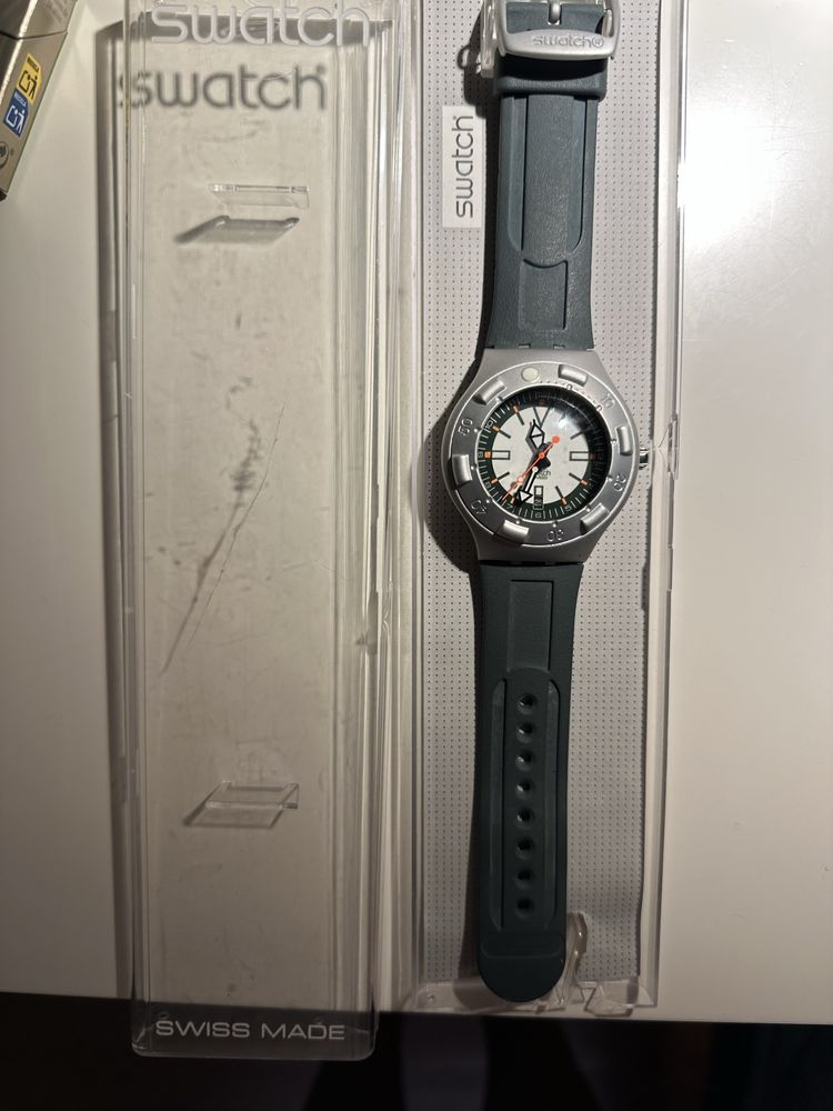 Relógio Swatch Original – Pulseira Borracha Verde Tropa