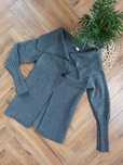 Szary kardigan sweter blezer Camaïeu 50% merino wełna merynosów wool,