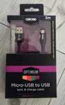 Kabel Micro- USB do USB  3m. Optimum  do Telefonu Tabletu Zabawek