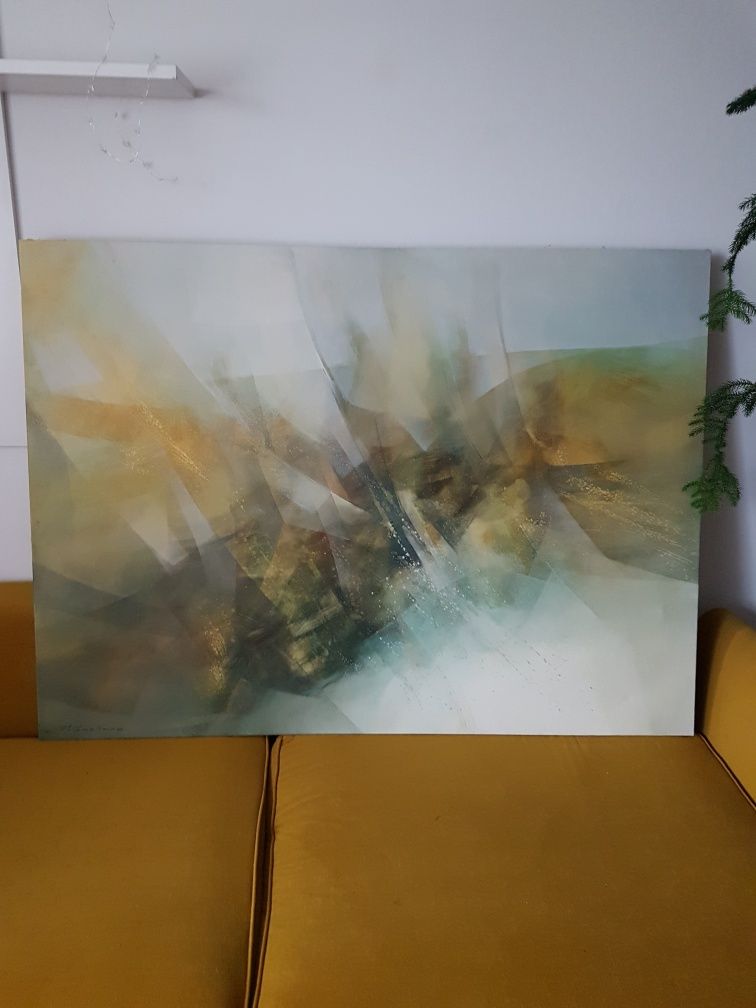 Ogromny obraz olejny "Pejzaż senny" Włosiński 150cm x 110cm