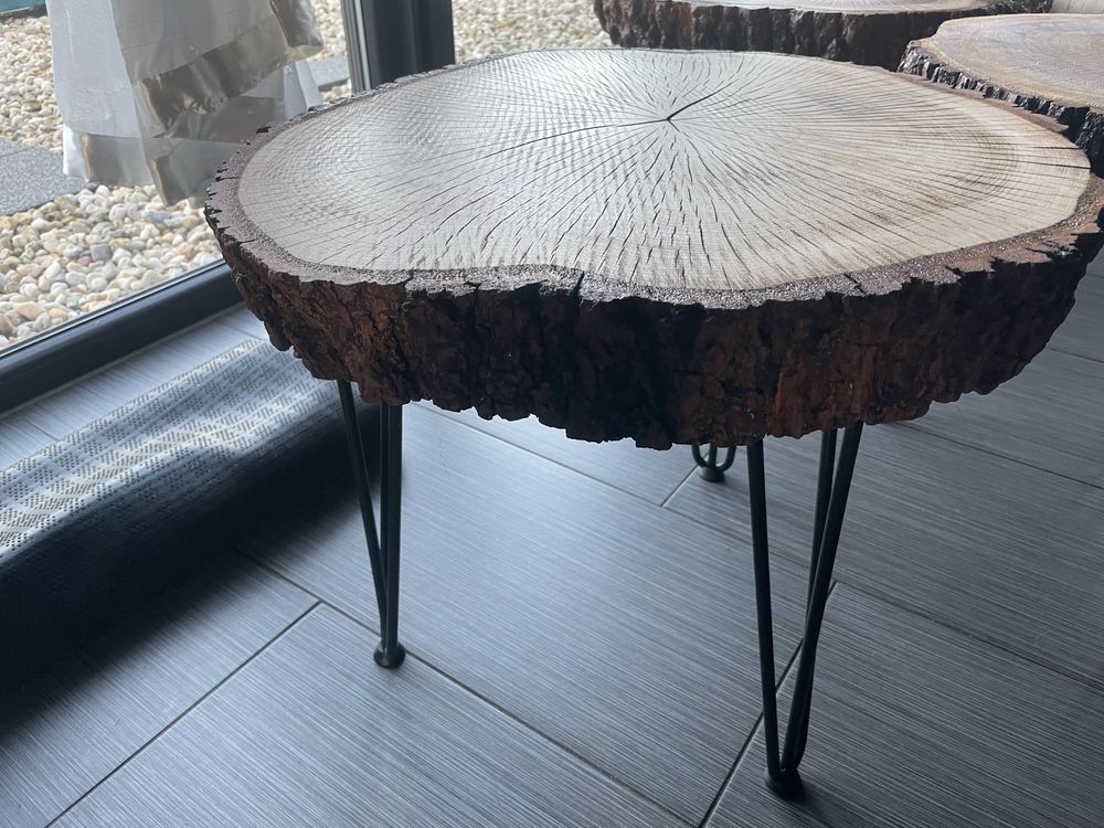 Stolik stół kawowy dębowy loft dąb czeczot duży 120cm