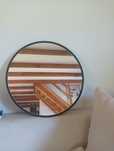 Lustro okrągłe w czarnej ramie loft